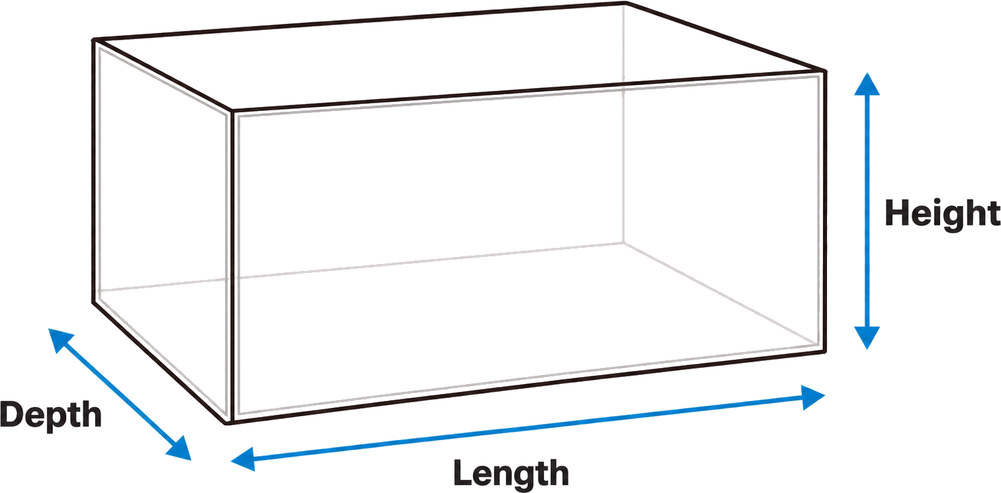 Search by Size or Dimensions – Size of Display Cases, Risers 
